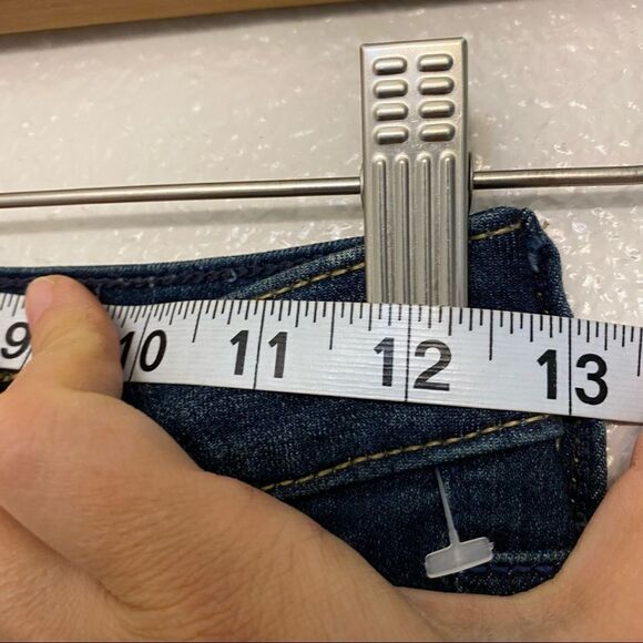 Hollister curvy hi rise skinny jeans dark button fly Frayed raw hem 1L 25w 28 - Picture 4 of 10